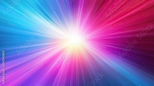 Fototapeta A smooth radial gradient background shifting from bright cyan in the center to deep magenta at the edges. The luminous colors radiate energy and depth, drawing attention inward.