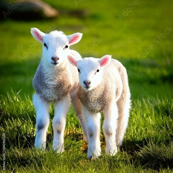 Fototapeta sheep and lamb