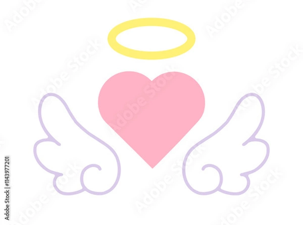 Fototapeta 天使の羽　天使の輪　ハート