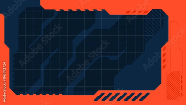 Obraz abstract retro futuristic and sci-fi background with cyberpunk style design