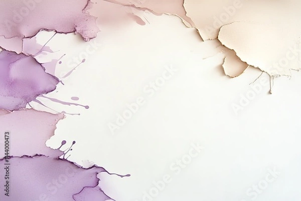 Fototapeta Elegant watercolor abstract background with shades of purple and cream, ideal for artistic projects and designs