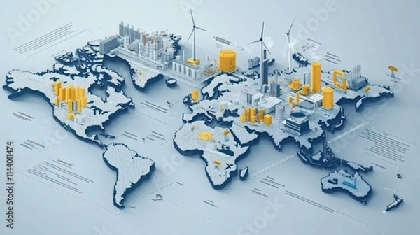 Obraz Global energy and industry infrastructure map.