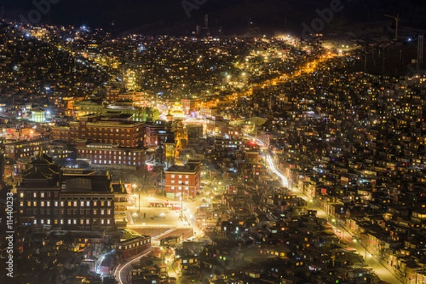 Obraz Top view monastery at Larung gar (Buddhist Academy)