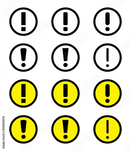 Fototapeta Notification icon set vector. Black, yellow color