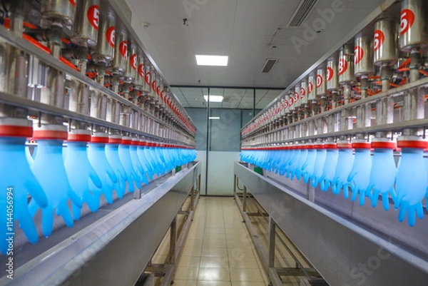 Fototapeta Dingqing Rubber Glove Testing Production Line