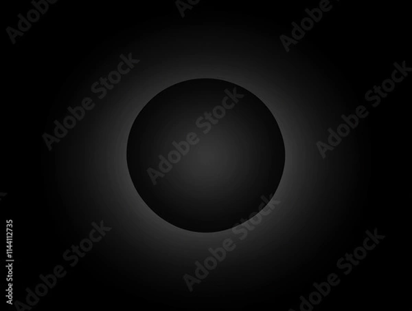 Fototapeta Black gradient background, simple and circle.