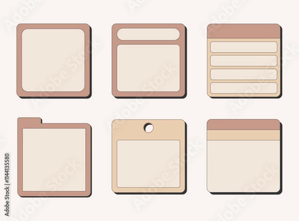 Fototapeta Colorful sticky note design set