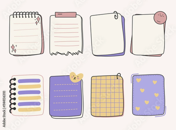 Fototapeta Colorful sticky note design set