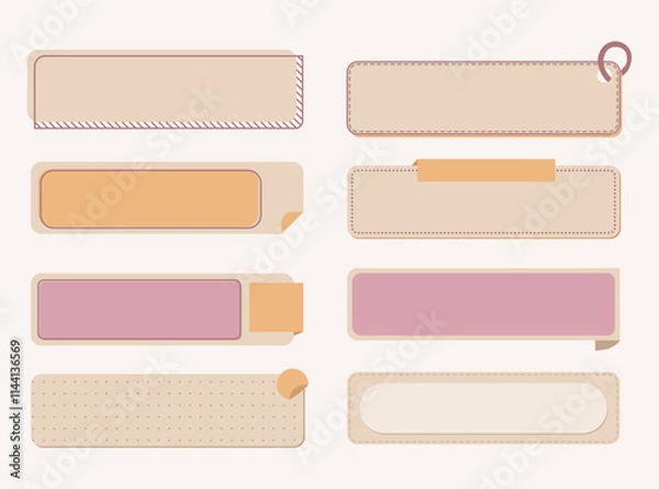 Fototapeta Colorful sticky note design set