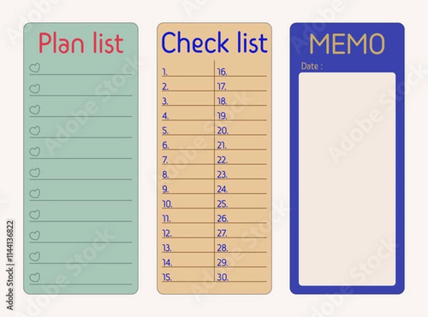 Fototapeta Colorful memo note design set