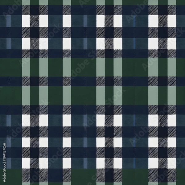 Obraz Black and Blue and white, Collection Design of Seamless Pattern gingham check