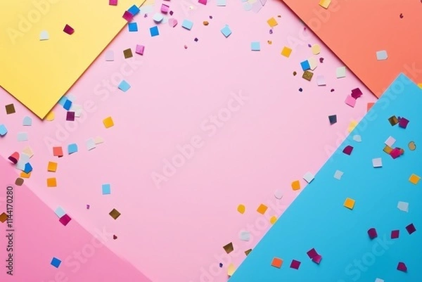 Obraz Vibrant confetti on multicolored background