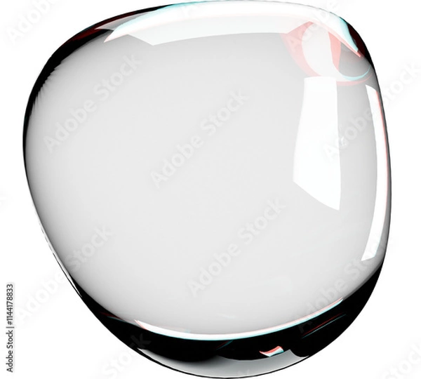 Obraz Abstract 3D glass sphere with holographic reflections, featuring a futuristic and transparent design. Perfect for tech-inspired visuals, digital art