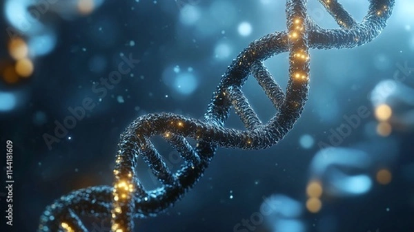 Fototapeta DNA double helix background, suitable for biotechnology theme wallpaper and background