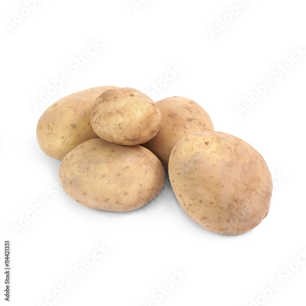 Obraz Potatoes isolated on white background
