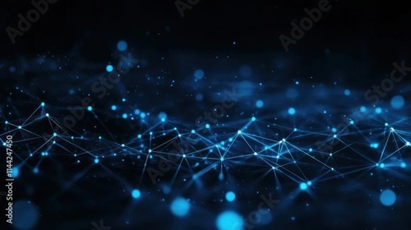 Fototapeta Abstract Network Connection: Digital Data Flow Visualization