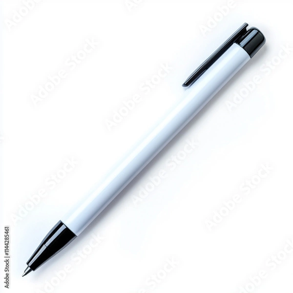 Fototapeta sleek white pen with black tip, perfect for writing notes