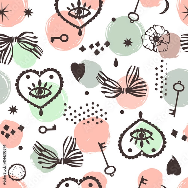 Fototapeta Vintage seamless pattern. Vector background.