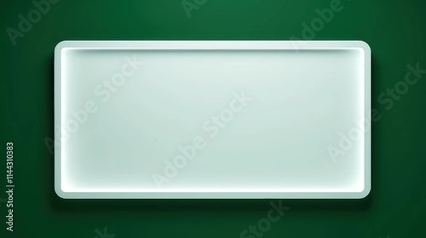 Fototapeta Minimalist White Frame with Light Gray Mat on a Deep Green Wall, Art Presentation Template