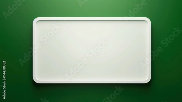 Fototapeta  Minimalist White Frame on a Gradient Green Background, Modern Art Display