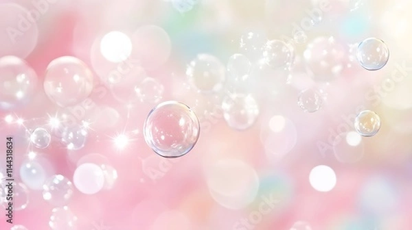 Fototapeta Soft pastel bubbles on light background