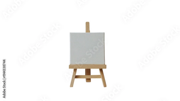 Obraz A Miniature Wooden Easel Displaying a Small Canvas Ideal for Artistic Presentations and Decor.