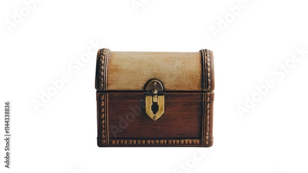 Fototapeta Captivating Miniature Treasure Chest with an Intricate Latch Perfect for Decor, Collecting, or Gift Wrapping.