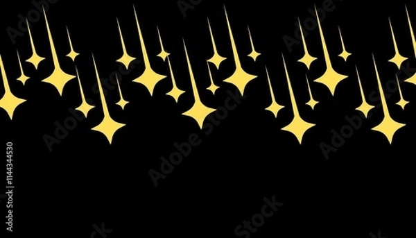 Obraz Shoting stars on black background 