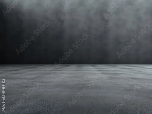 Obraz Empty black concrete floor studio background for presentations, space,scene