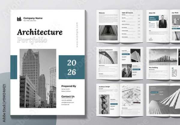 Obraz Architecture Portfolio Template Layout