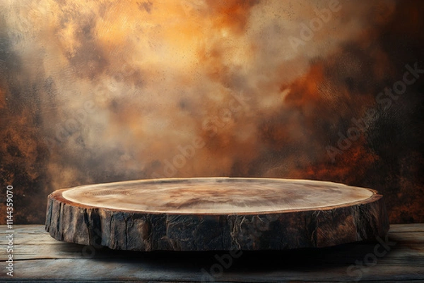 Fototapeta Craftsmanship shines in a rustic wooden podium with stunning natural grains. Generative AI