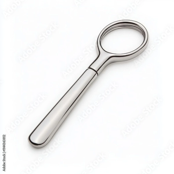 Fototapeta Metallic tool with a circular handle, white isolated background.