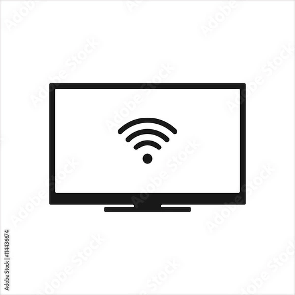 Obraz Lcd tv wi-fi simple icon on background