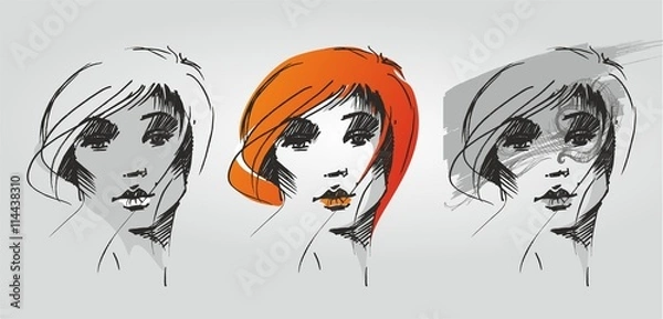 Fototapeta portrait of a girl with her hair