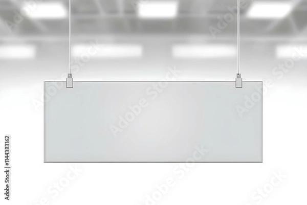 Fototapeta Realistic Mockup of Rectangular Dangler Hanging from Ceiling