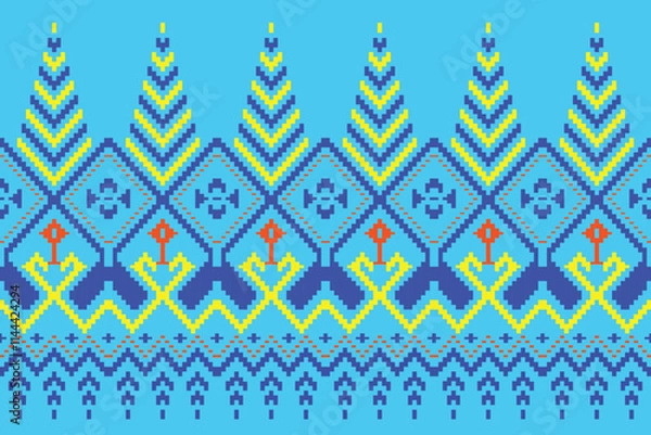 Fototapeta pattern with fence,Sarong pattern.