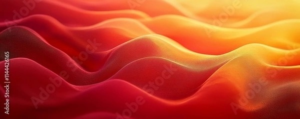 Obraz Vibrant gold crimson gradient background, vivid waves texture, web page header, modern aesthetics, Generative AI