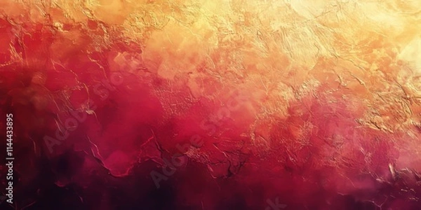 Fototapeta Blurred gold crimson gradient background, subtle textures texture, banner cover, vibrant tones, Generative AI