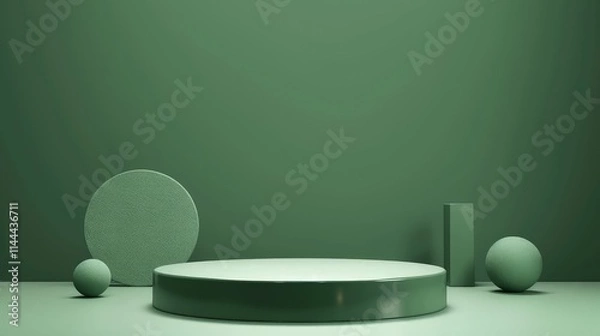 Fototapeta  The vibrant green hues transition smoothly, blending lighter and darker shades for a dynamic visual effect. 