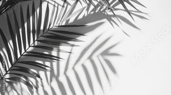 Fototapeta shadows of palm leaves create a textured background