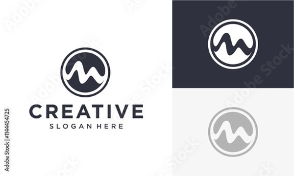 Fototapeta initial m vector logo