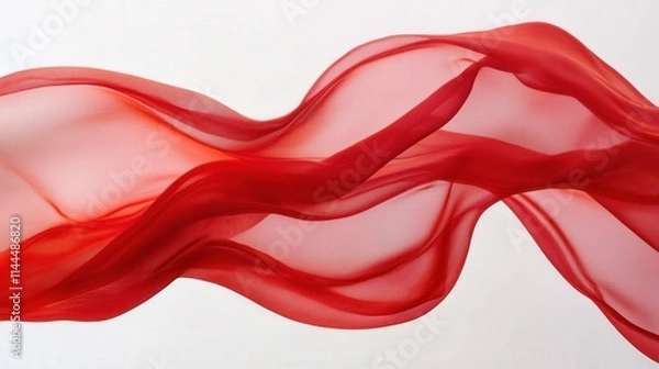 Obraz red flowing fabric against a white background
