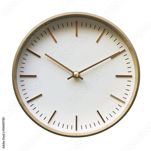 Obraz  Wall Clock Isolated On Transparent Background, perfect for time related designs, interior decor projects, and product mockups