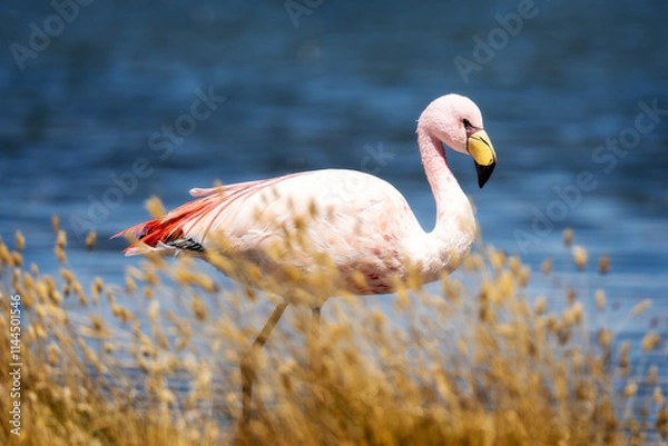 Fototapeta Flamingo in Laguna in Uyuni Bolivia