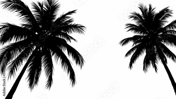 Obraz Coconut tree silhouette border