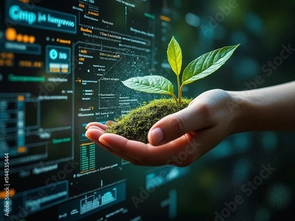 Fototapeta hand holding plant