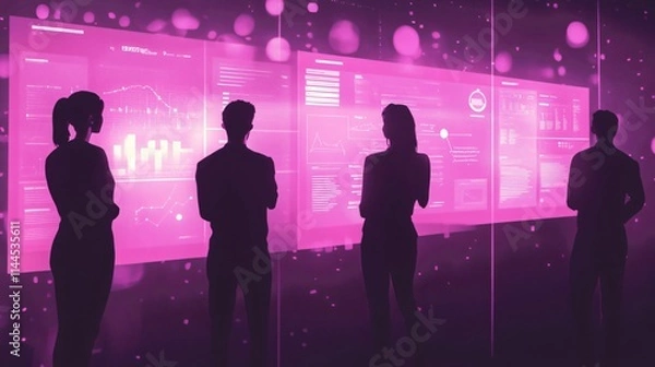 Fototapeta Team Collaboration in a Modern Workspace