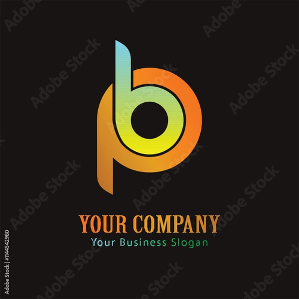 Fototapeta PB lettering logo is simple, easy to understand and authoritative