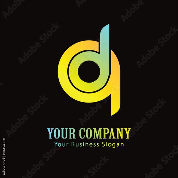Fototapeta DQ lettering logo is simple, easy to understand and authoritative