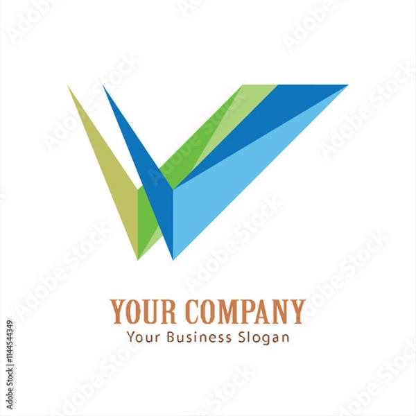 Fototapeta V lettering logo is simple, easy to understand and authoritative